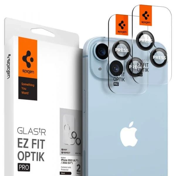 Spigen Protetor Câmera para iPhone 14 / Plus / 15 / Plus Black (2 Unidades)