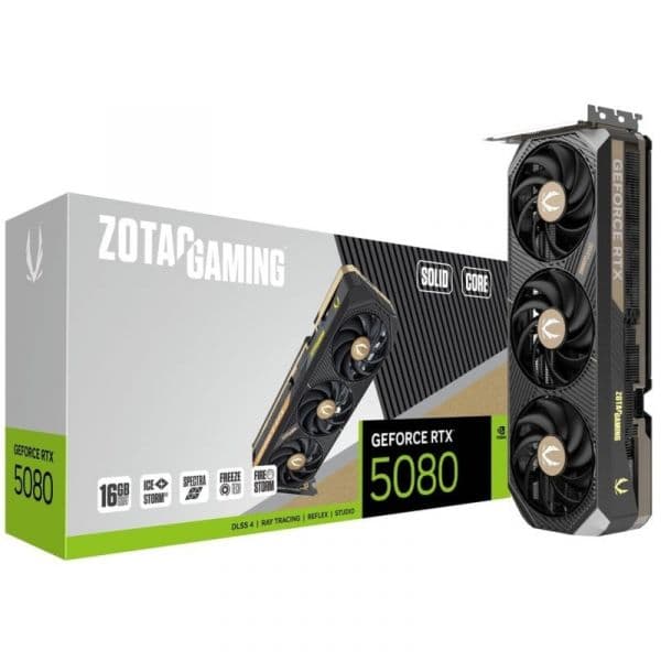 ZOTAC GAMING GeForce RTX 5080 SOLID CORE 16GB GDDR7 Reflex 2 RTX AI DLSS4
