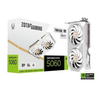 Tarjeta Gráfica Zotac GeForce RTX 5060 Twin Edge OC White Edition 8GB GDDR7 Reflex 2 RTX AI DLSS4