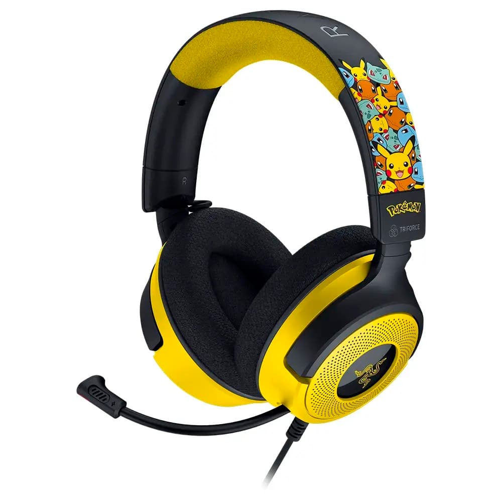 Razer Kraken V4 X Pokémon Kanto Starters Edition Amarelo, com USB-C