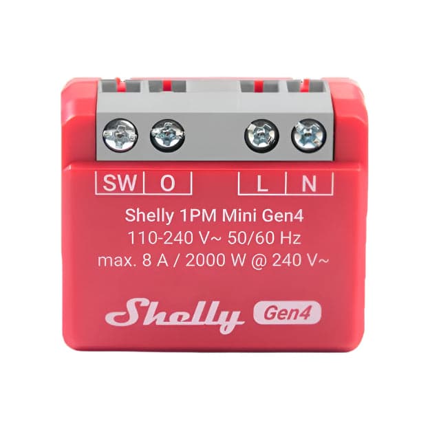 Shelly 1PM Mini Gen4 - Módulo interruptor 8A Wi-Fi Zigbee Bluetooth Matter c/ Medição de Energia