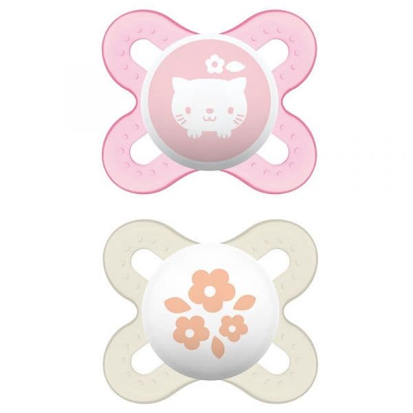 MAM 2 Chupetas de Silicone Start 0-2m Rosa