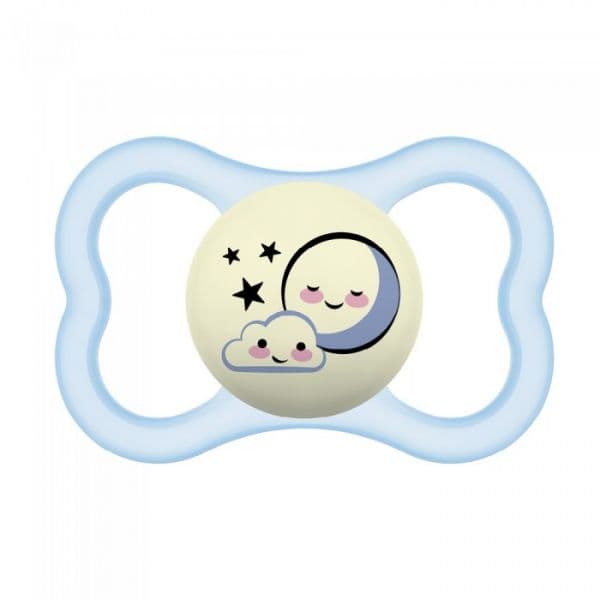 Mam Chupeta Supreme Night Silicone Lua Cheia Azul +6M