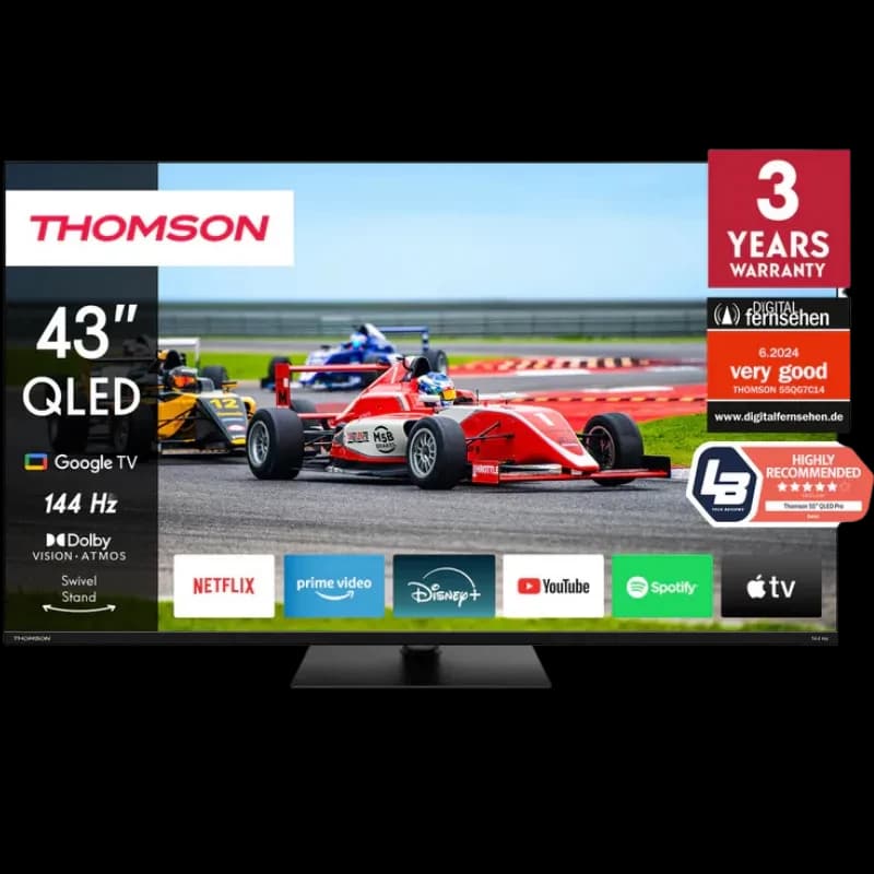 Thomson 43QG7C14 TV 43" 4K Ultra HD QLED Smart TV Wi-Fi Preto