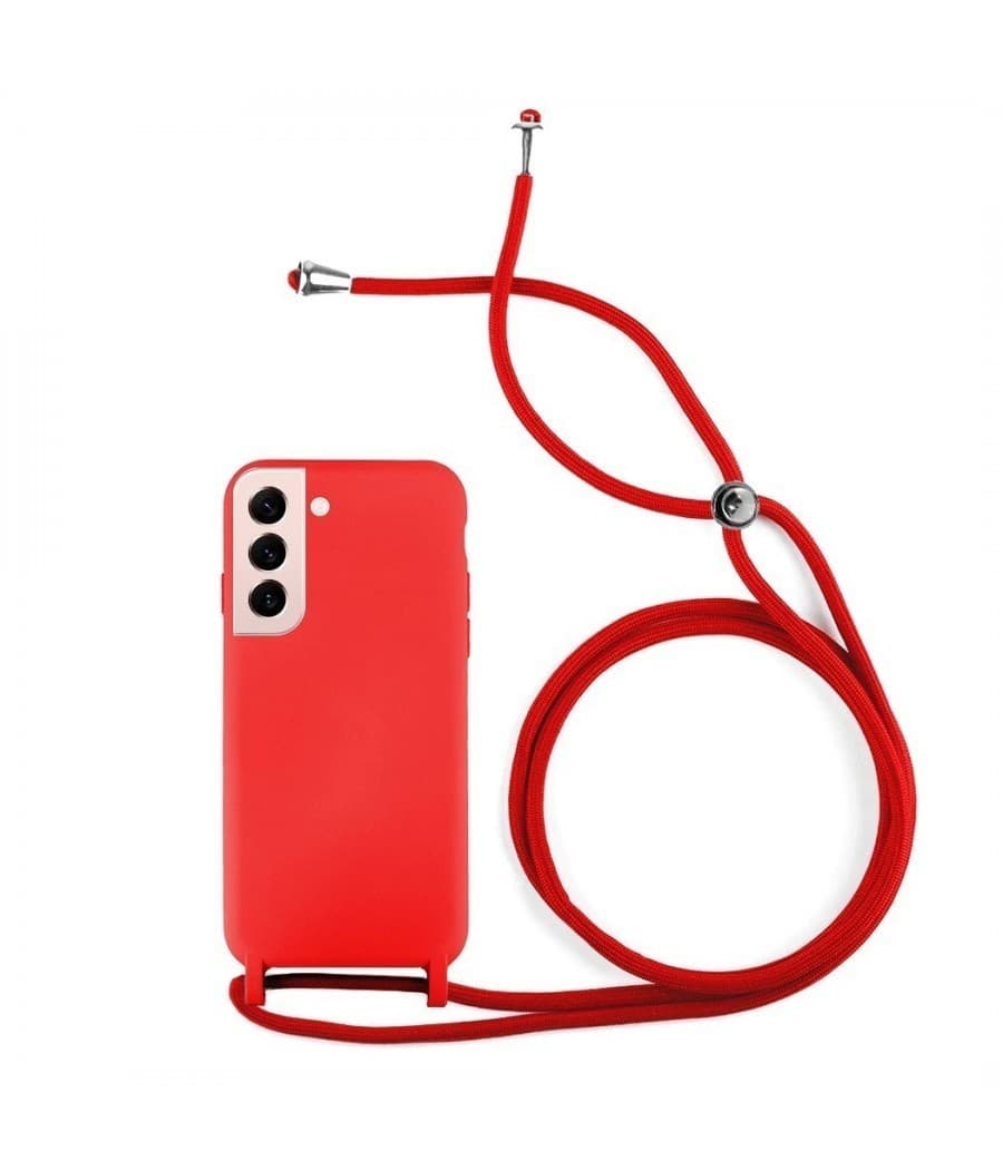 Capa Silicone Líquido Samsung Galaxy S21 Plus Cordão Vermelho