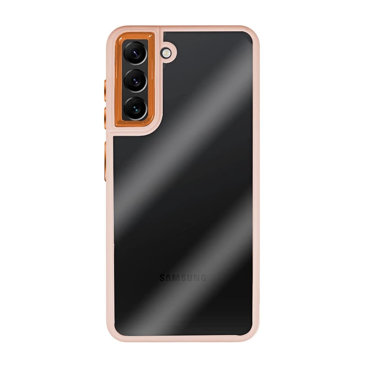 Capa Silicone Cristal Transparente Samsung S22 Plus Rosa