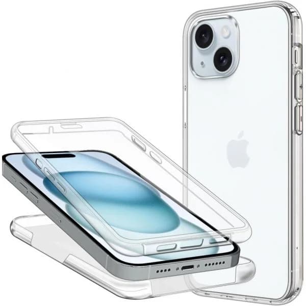 Capa Dupla 360 para iPhone 15 Plus Transparente