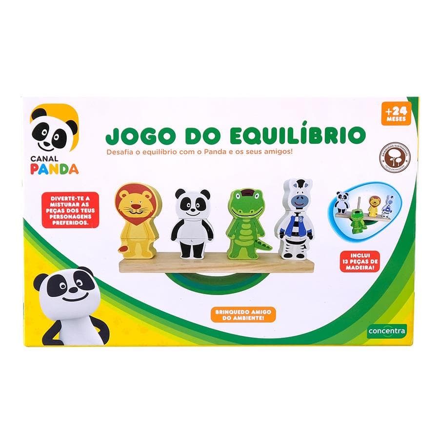 Concentra Panda Jogo de Equilíbrio Madeira